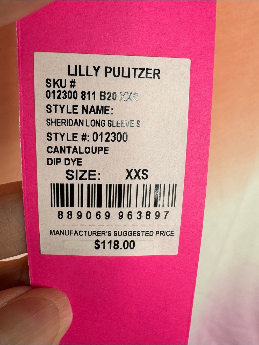 Lilly Pulitzer Sheridan Cantaloupe Dip Crewneck Sweatshirt NWT XXS oversized - Picture 6 of 8